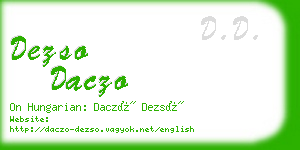 dezso daczo business card